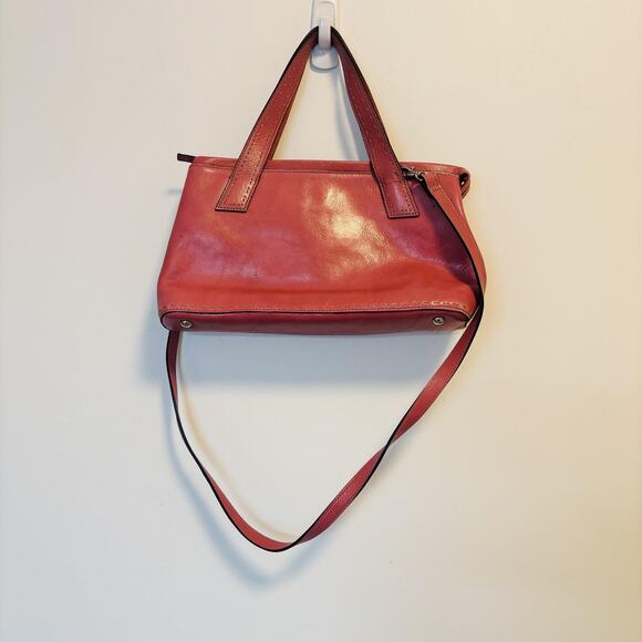 Fossil Bag Womens Pink Leather Y2K Top Handle Medium Crossbody Purse Handbag - Picture 5 of 11